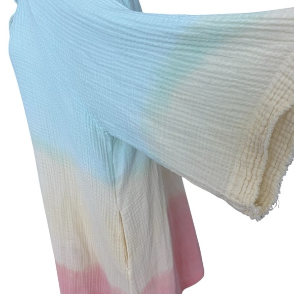 9 SEED Marrakesh Lightweight Gauze Dashiki in Aquarius Tie Dye Dress M - Picture 3 of 9